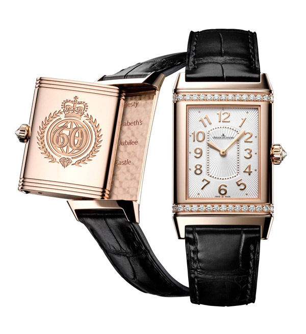 积家大型超薄翻转女装腕表Grande Reverso Lady UT, engraved Diamond Jubilee 