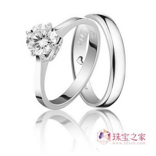 婚戒首选品牌铂金镶钻对戒