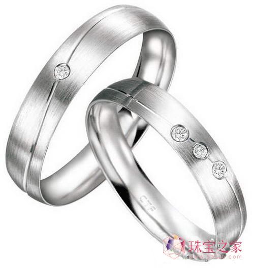 婚戒首选品牌铂金镶钻对戒