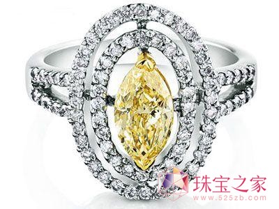 黄色椭圆钻戒