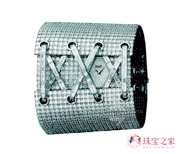 伯爵18K白金钻石手镯表