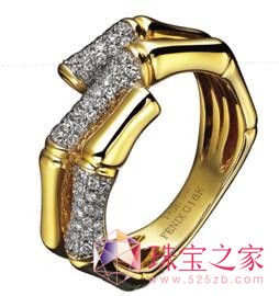 菲尼莎竹节钻石戒指