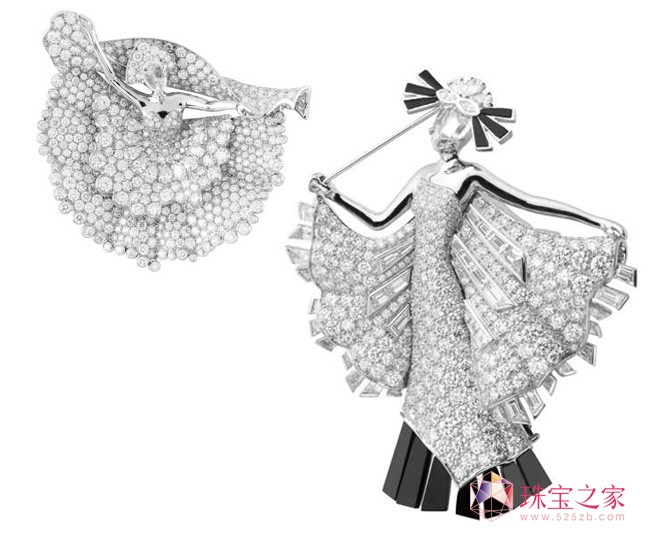 梵克雅宝:钻石及缟玛瑙舞者胸针