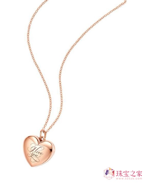 Tiffany Hearts®18K玫瑰金刻字心形吊坠