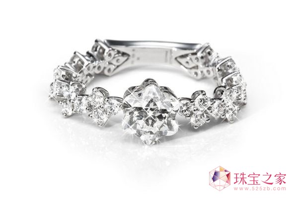 万宝龙 白金镶钻戒指