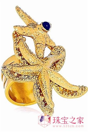 Yves Saint Laurent金属海星戒指