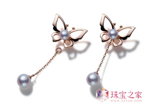 18K粉红金日本Akoya珍珠耳环