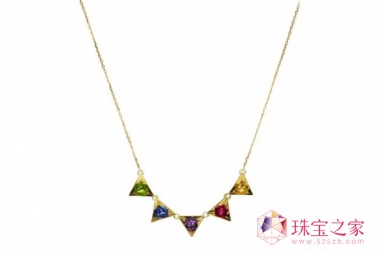 Ruifier 沙弗来石,紫水晶,蓝宝石、碧玺18克拉黄金项链 Ruifier 沙弗来石,紫水晶,蓝宝石、碧玺18克拉黄金项链