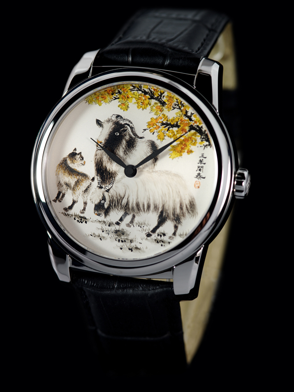 米长虹时间艺术推出2015新品——雅颂系列之三羊开泰腕表